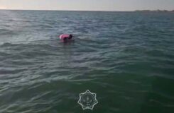 Спасение молодой пары, унесённой в Каспийское море на круге