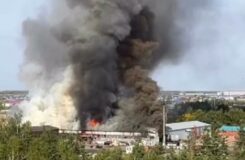 Пожар на складе подсолнечного масла в Костанае: задействован пожарный поезд
