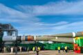 Ракета «Союз-2.1б» с грузовым кораблём «Прогресс МС-35» установлена на стартовом комплексе Байконура