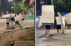 Студенты с матрасами в Алматы стали звездой соцсетей