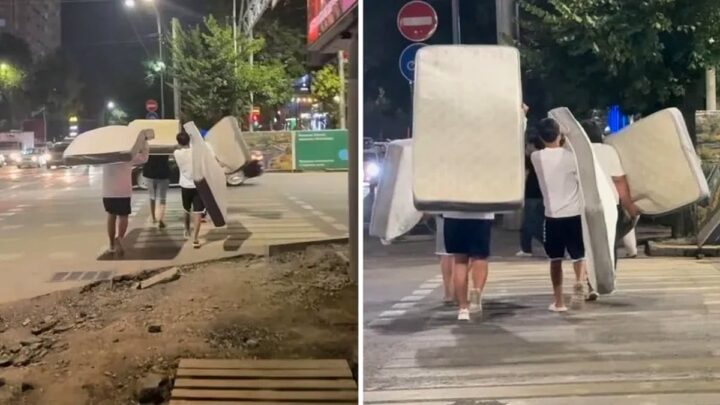 Студенты с матрасами в Алматы стали звездой соцсетей