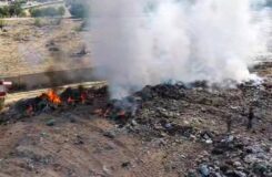 Локализация пожара на мусорном полигоне в Алматинской области