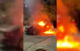 Пожар на парковке в Астане: автомобиль загорелся, пострадавших нет